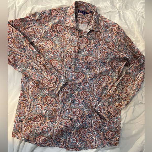 Kolte Men’s Large 16 1/2 Paisley Shirt (very Liberty of London-like print) - Picture 1 of 5
